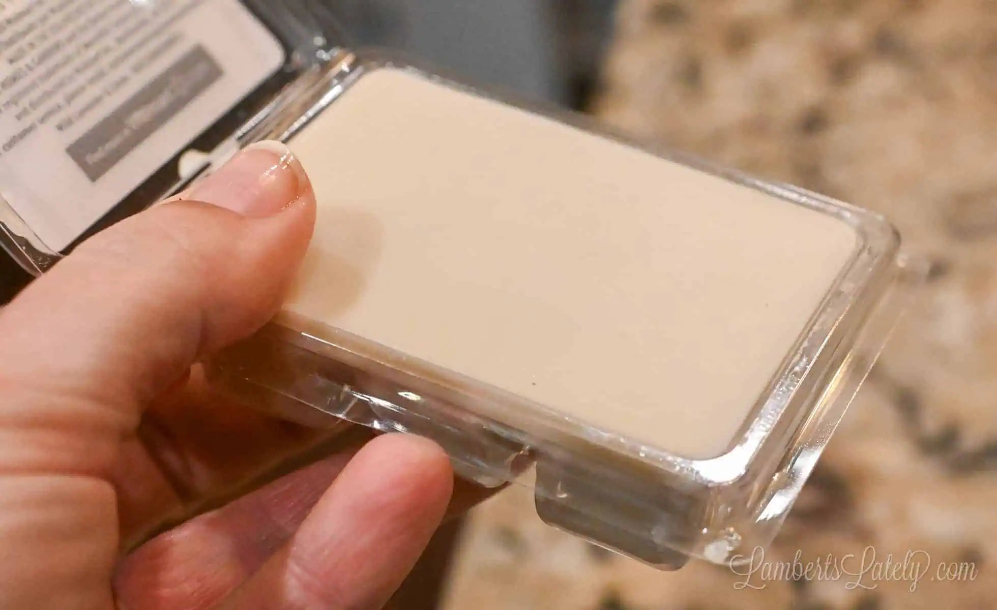 wax melt clamshell filled with dried wax.