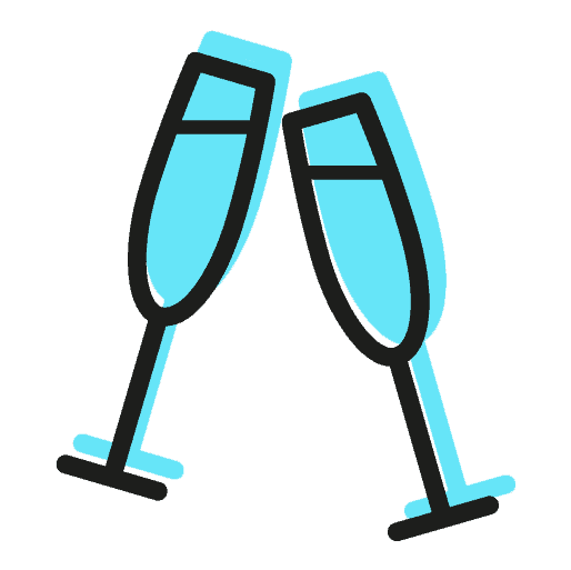 two champagne glasses.