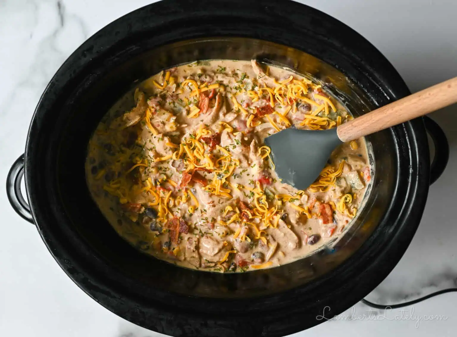 crack chicken chili in a slow cooker.