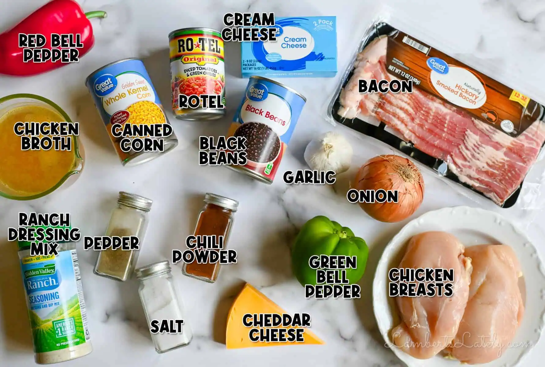 ingredients for crack chicken chili.