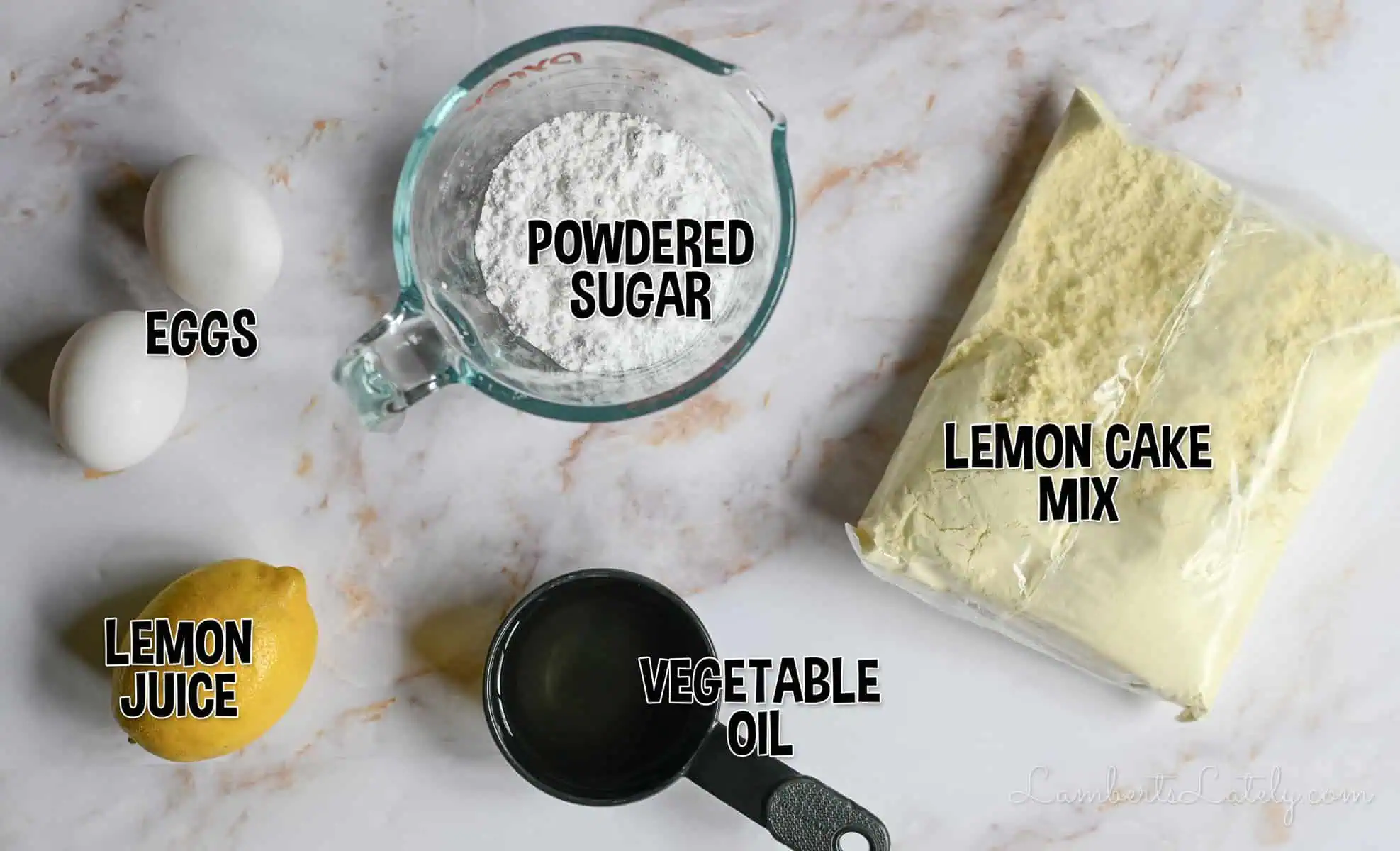 ingredients to make lemon brownies.
