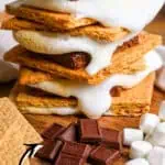 Delicious s'mores made with graham crackers, chocolate, and marshmallows in an air fryer.
