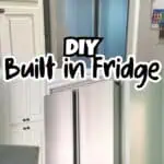 DIY built-in refrigerator with trim kit for seamless kitchen look.