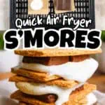Stack of s'mores with graham crackers, chocolate, and marshmallows, ready to be cooked in an air fry.