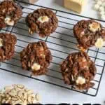 Delicious Rocky Road Cookies with marshmallows and nuts on a cooling rack.