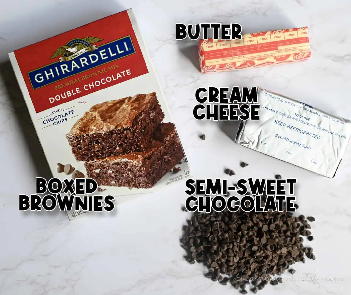 ingredients for brownie cake pops.