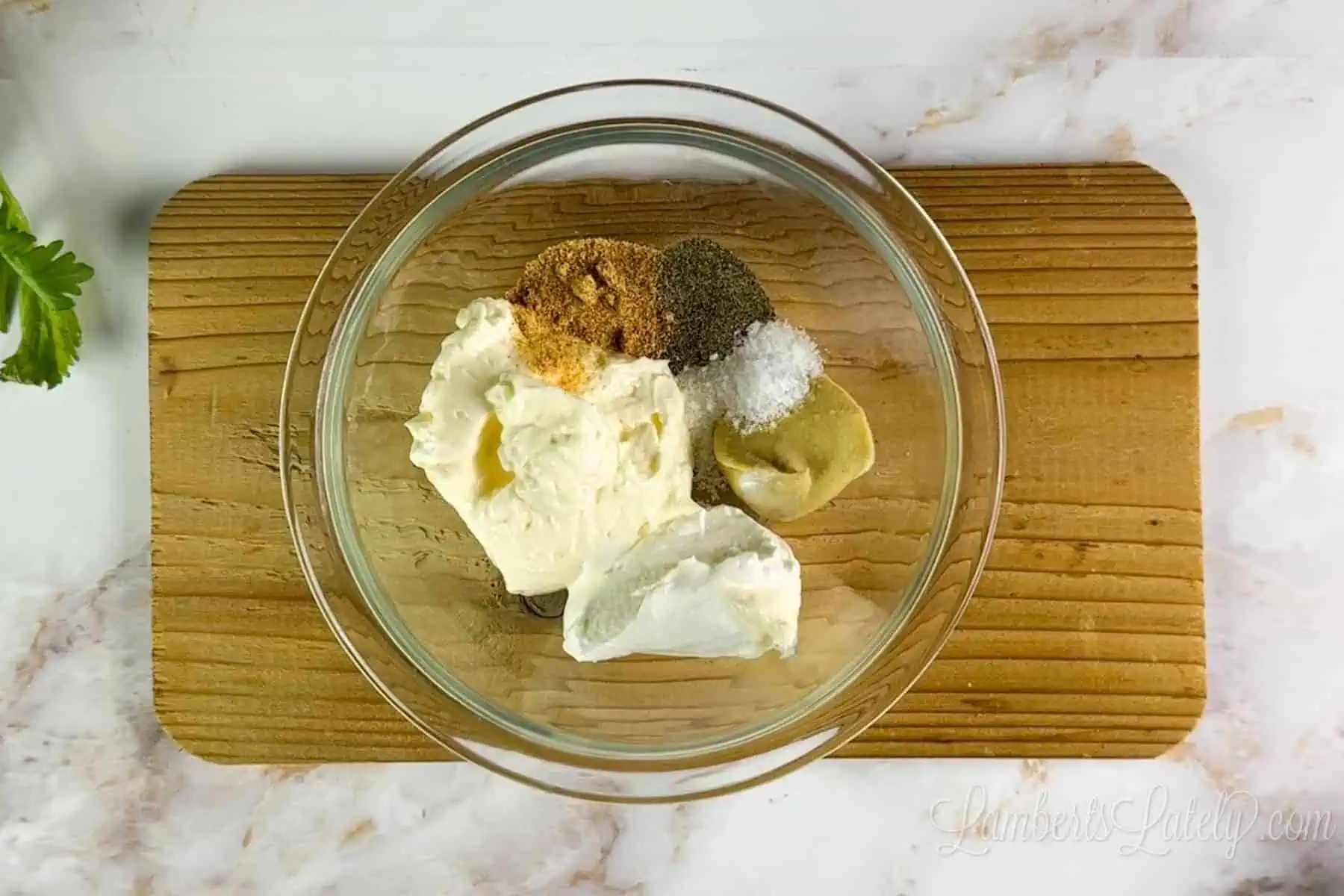 ingredients for dressing in a bowl.