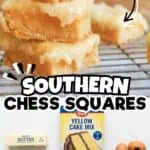 Southern Chess Squares with cake mix, butter, eggs, and cream cheese ingredients.