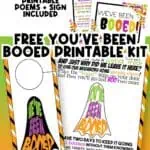 Printable Booed sign and poem kit for Halloween celebrations.
