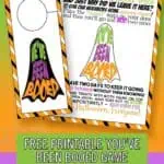Free You've Been Booed printable game with Halloween-themed ghost design and instructions.