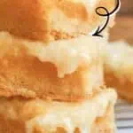 Close-up of Southern Chess Squares with cake mix and creamy filling.