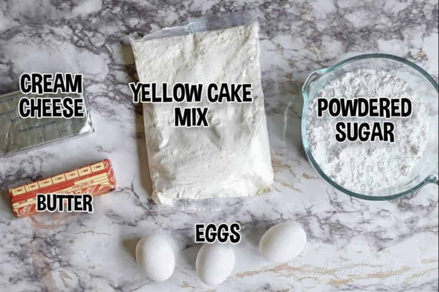 ingredients for chess squares.