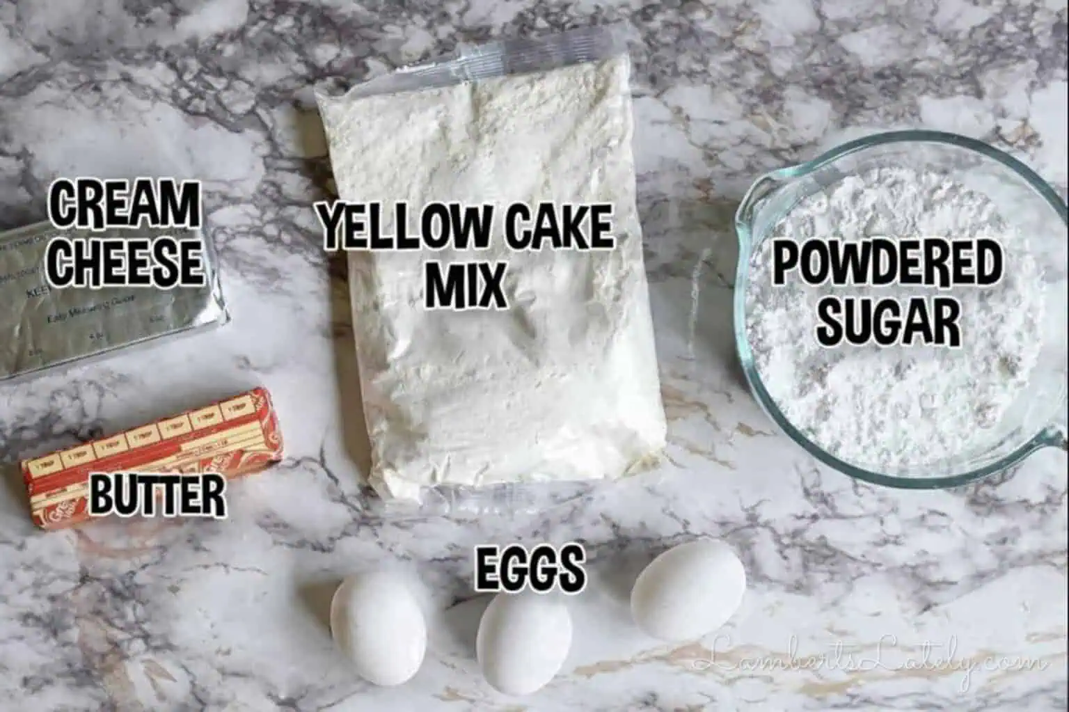 ingredients for chess squares.