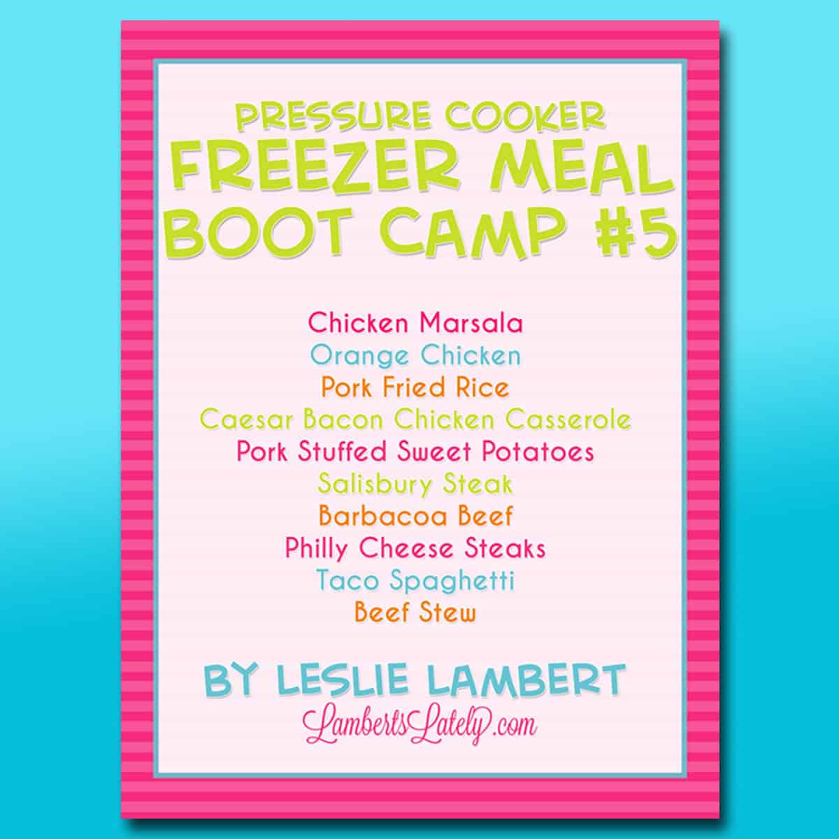 freezer meal boot camp #5 cover.