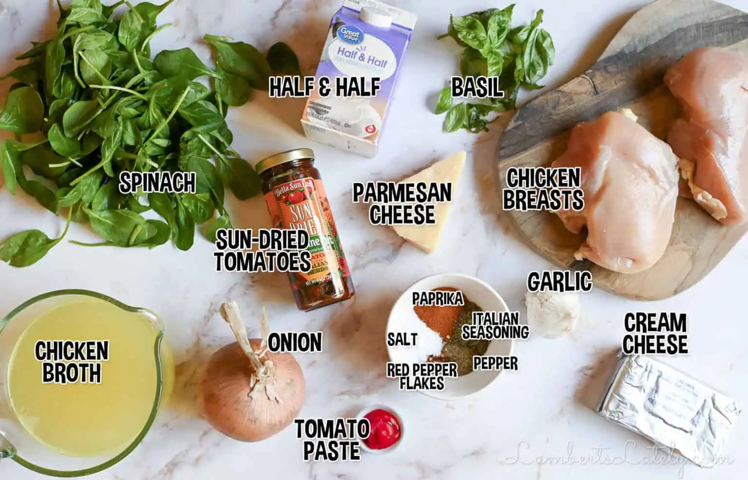 ingredients for marry me chicken soup.