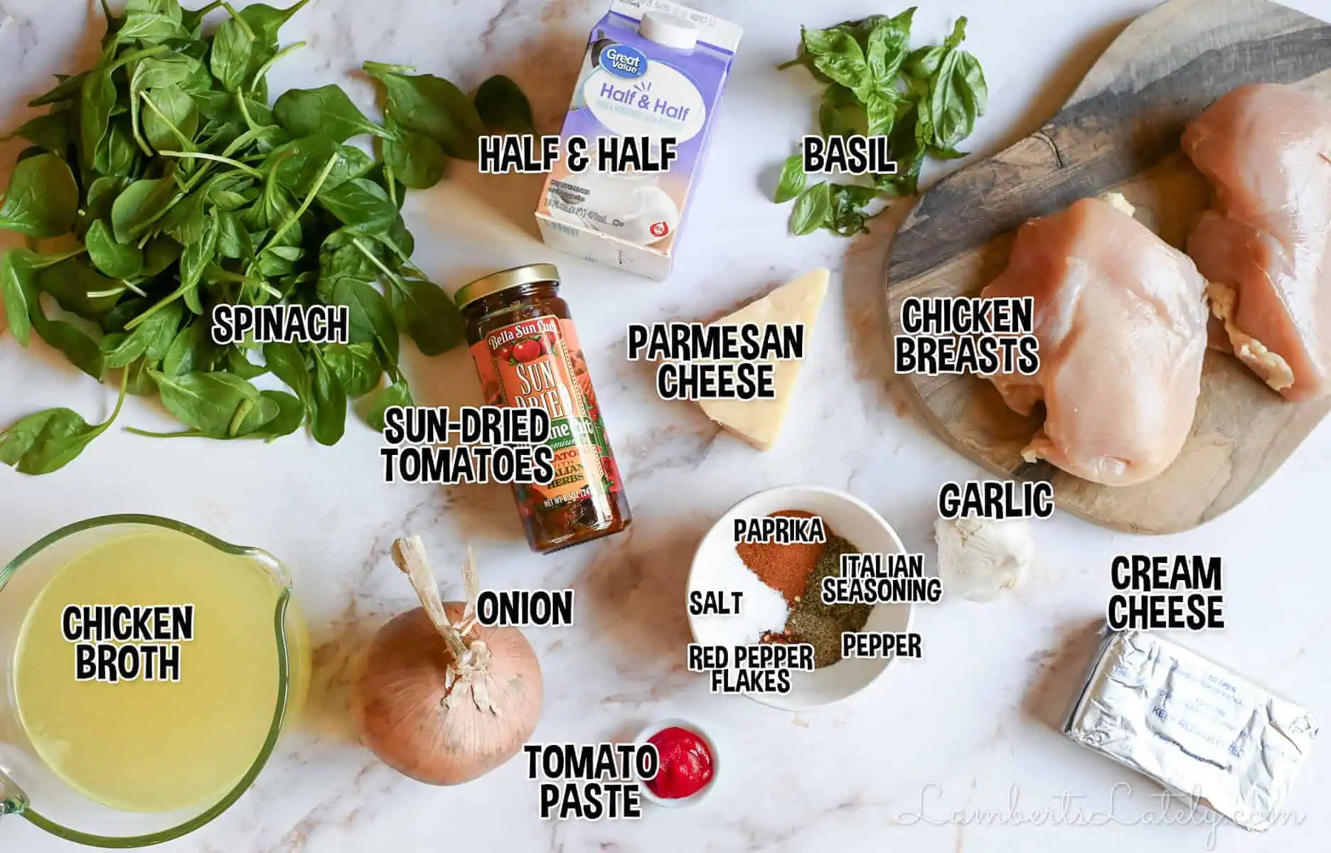 ingredients for marry me chicken soup.