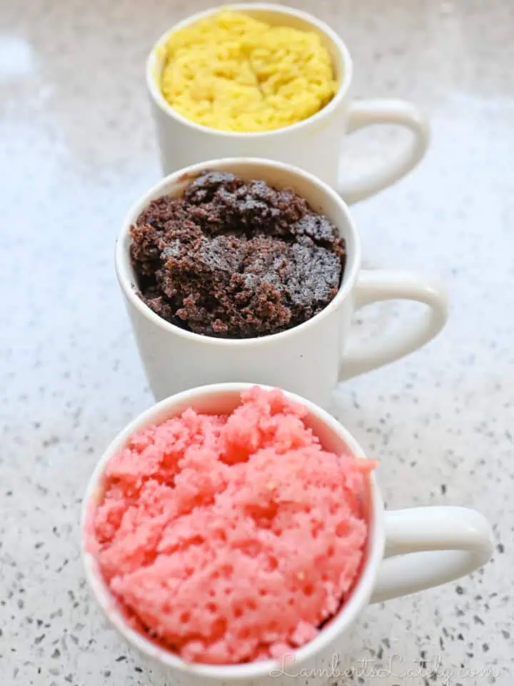 3 mug cakes in a row.