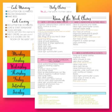 2 cleaning schedule printables.
