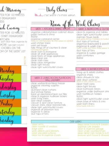 2 cleaning schedule printables.