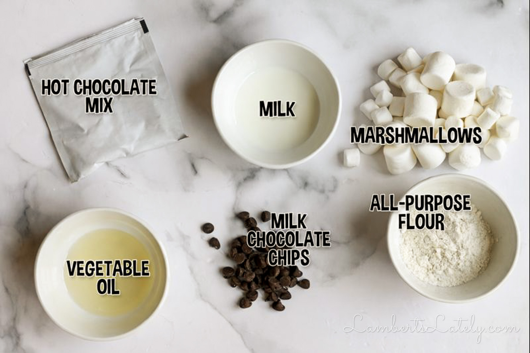 ingredients for hot chocolate mug cake.