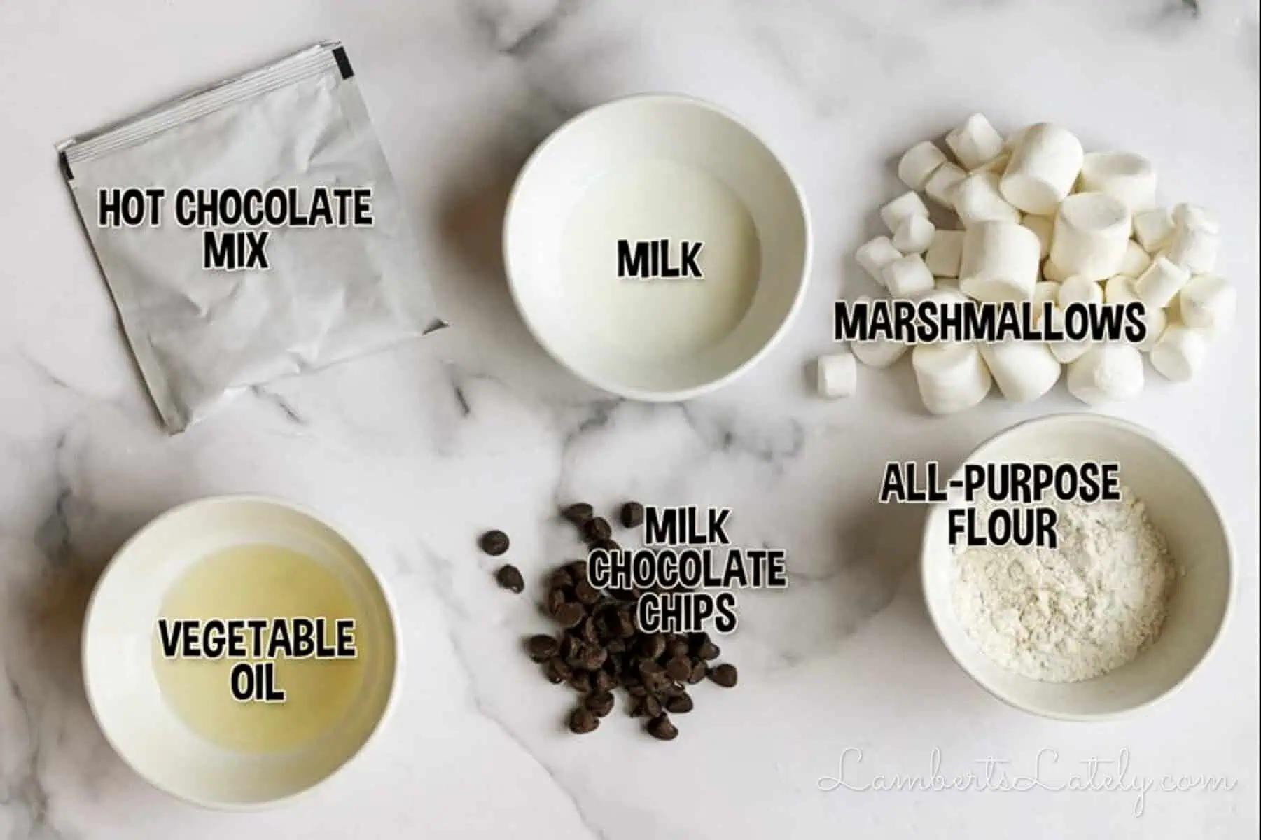 ingredients for hot chocolate mug cake.