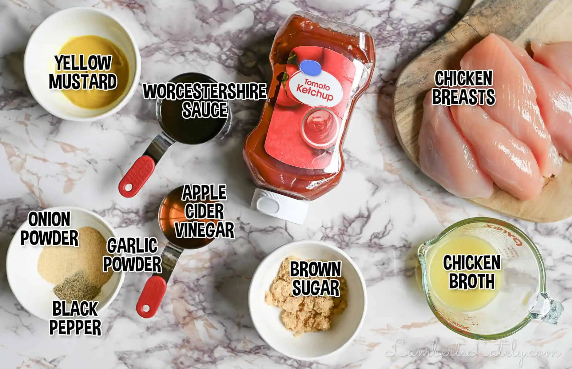 ingredients for pressure cooker bbq chicken.