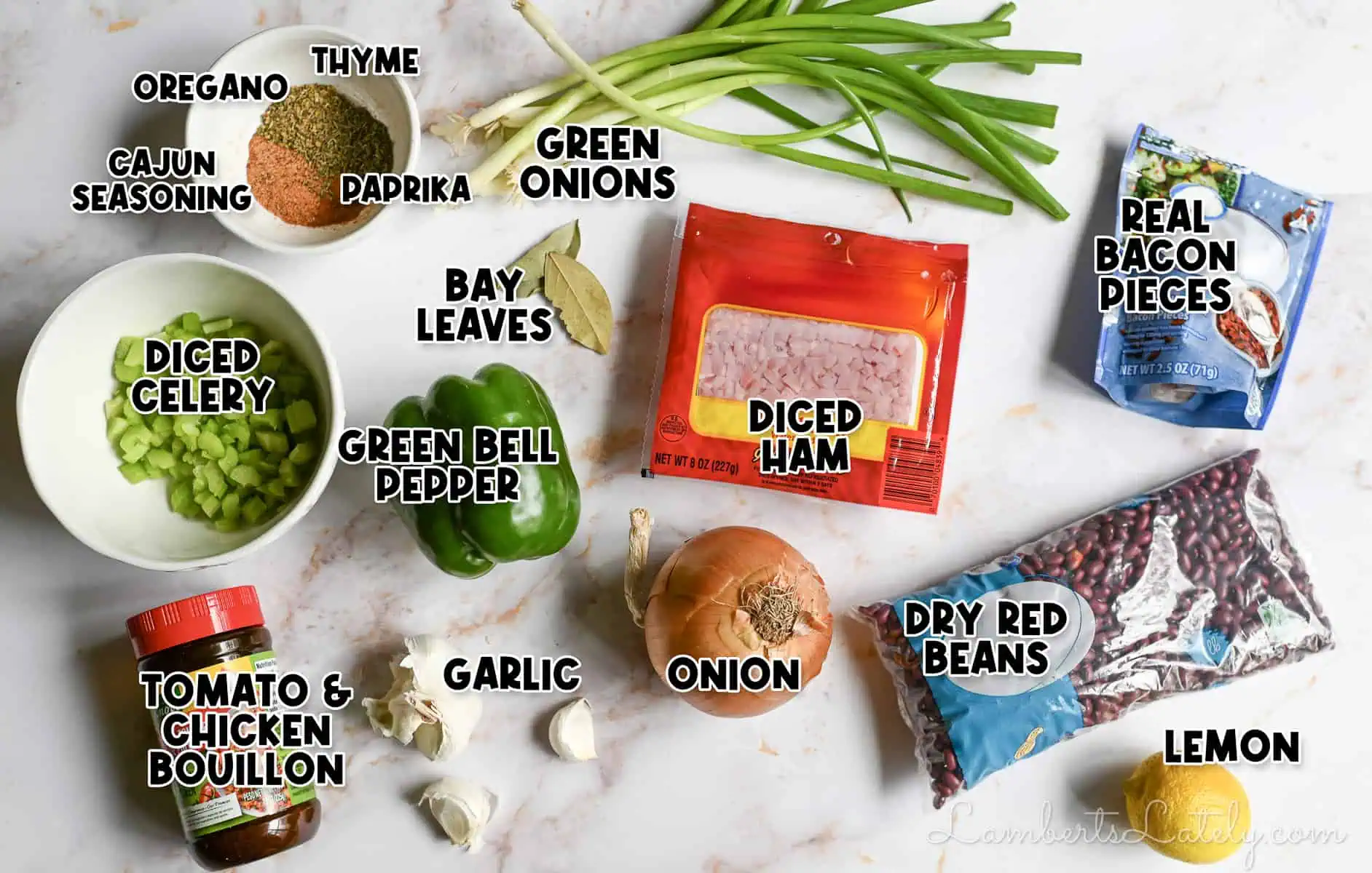 ingredients for instant pot red beans and rice.