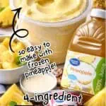 Delicious homemade pineapple Dole Whip with frozen pineapple and juice.