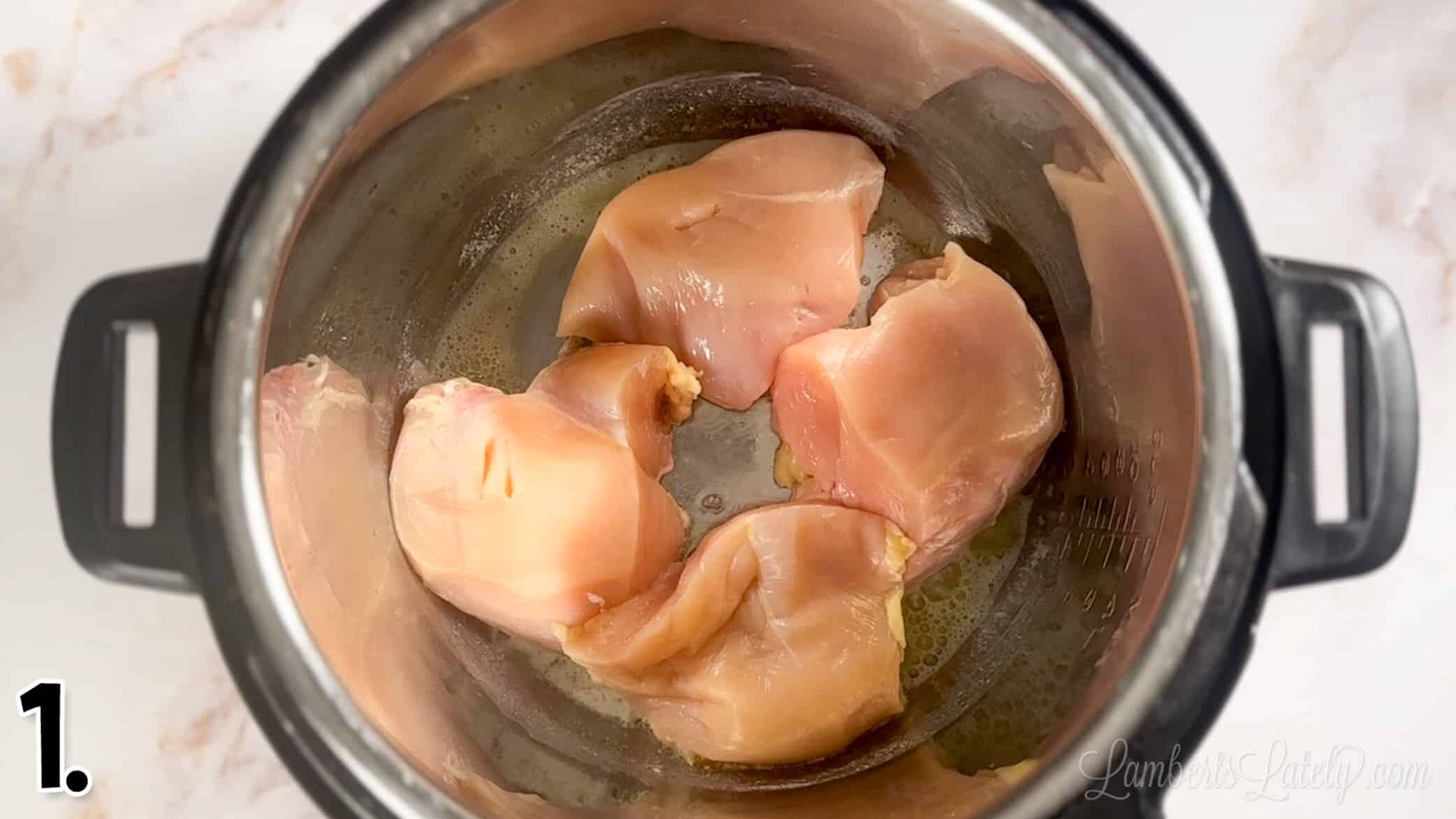 chicken breast halves in an instant pot.