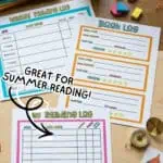 Printable reading logs for summer reading and book tracking for kids.