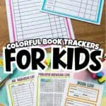 Colorful printable reading logs for kids with charts and trackers for reading progress.
