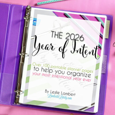 2026 year of intent cover page in a notebook.