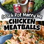 Ingredients for Crock Pot Marry Me Chicken Meatballs including chicken, cheese, and herbs.
