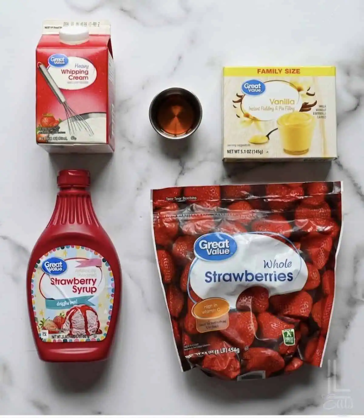 ingredients for ninja creami strawberry ice cream.