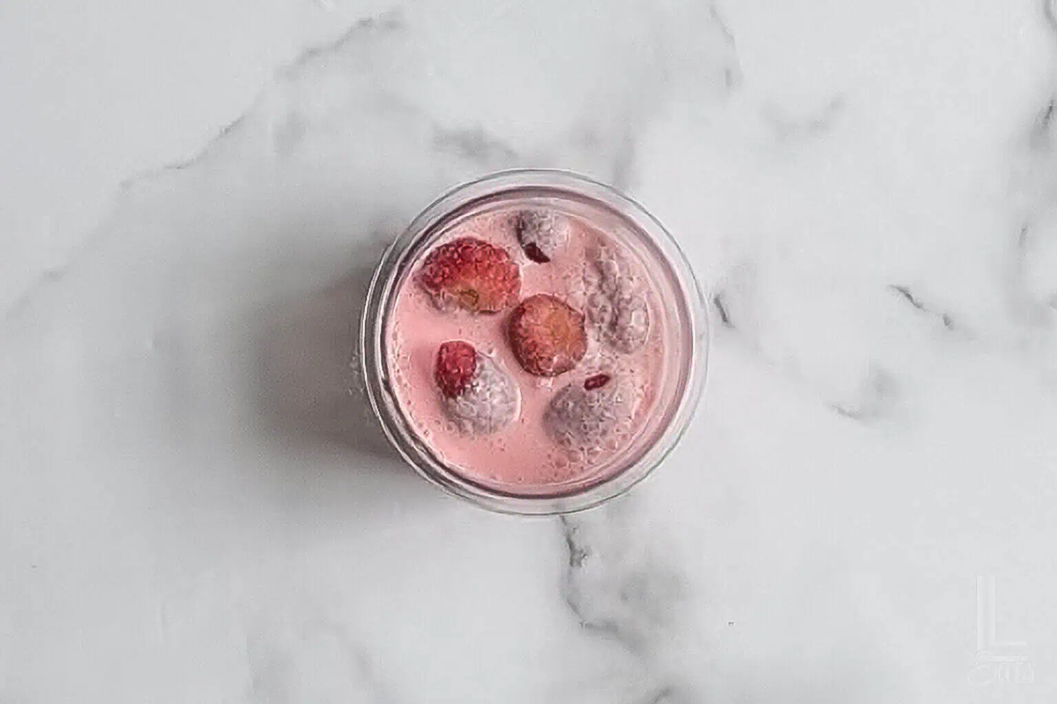 strawberries added to the ninja creami ice cream base.