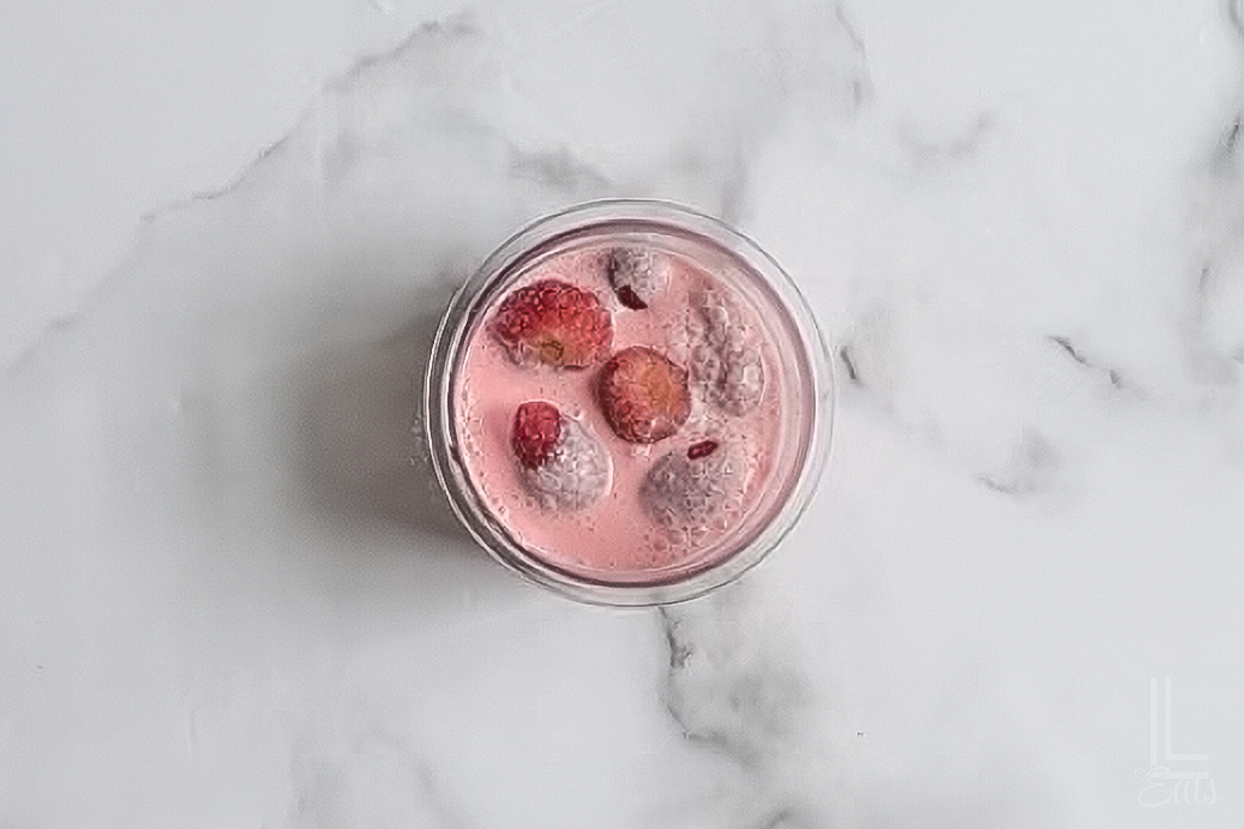 strawberries added to the ninja creami ice cream base.