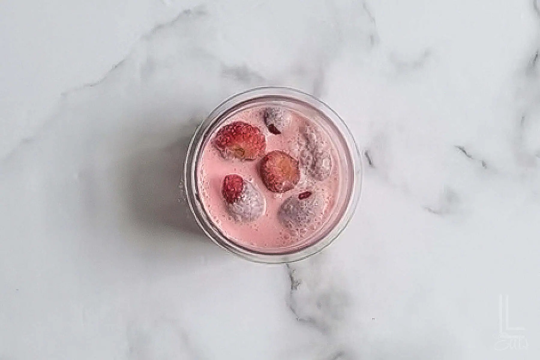 strawberries added to the ninja creami ice cream base.