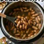 Close-up of cooked boiled peanuts in an Instant Pot for Southern snack.