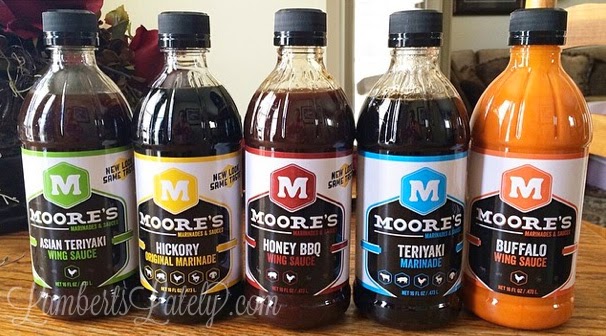bottles of moore's sauces.