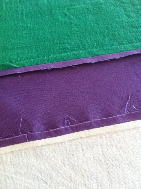 back of quilt squares sewn together.