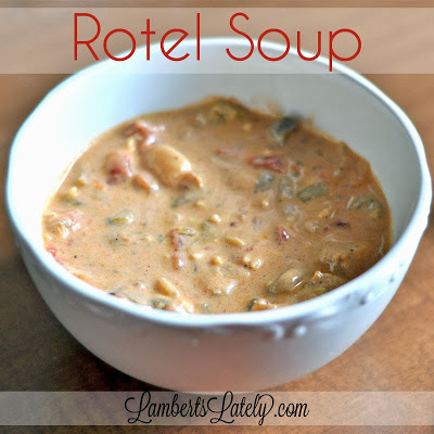 This Rotel Soup recipe is the easiest thing you'll ever make!  Prepared in the Crock Pot, and absolutely delicious... perfect for fall/winter. https://www.lambertslately.com/2013/10/rotel-soup-recipe.html