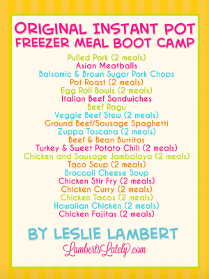 home organization printables - original freezer meal boot camp