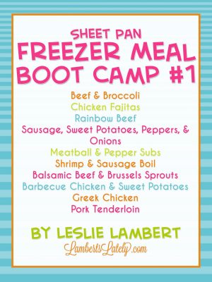 home organization printables - sheet pan freezer meal boot camp